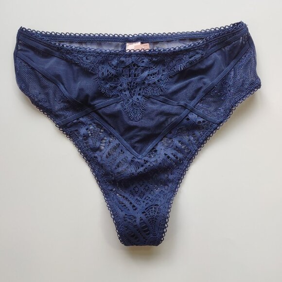 Victoria's Secret Dream Angels High Waist Thong / Panties Navy Blue Size XS  NWT - Picture 1 of 7